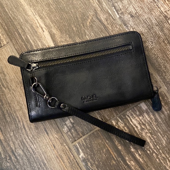RACHEL Rachel Roy Handbags - Rachel Roy Genuine Black Leather Card/Money Organizer Wallet With Wrist Band